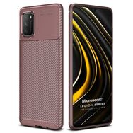 Microsonic Xiaomi Poco M3 Legion Series Kahverengi Kılıf