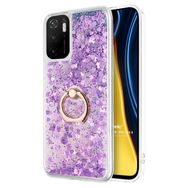 Microsonic Xiaomi Poco M3 Pro Glitter Liquid Holder Mor Kılıf