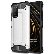 Microsonic Xiaomi Poco M3 Rugged Armor Gümüş Kılıf
