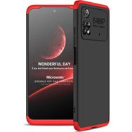 Microsonic Xiaomi Poco M4 Pro 4G Double Dip 360 Protective Siyah Kırmızı Kılıf