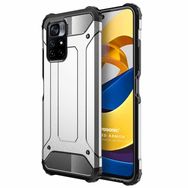 Microsonic Xiaomi Poco M4 Pro Rugged Armor Gümüş Kılıf