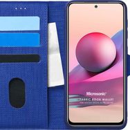 Microsonic Xiaomi Poco M5s Fabric Book Wallet Lacivert Kılıf