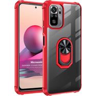 Microsonic Xiaomi Poco M5s Grande Clear Ring Holder Kırmızı Kılıf