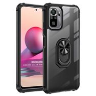 Microsonic Xiaomi Poco M5s Grande Clear Ring Holder Siyah Kılıf