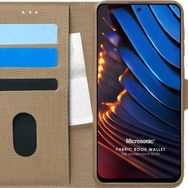 Microsonic Xiaomi Poco X3 GT Fabric Book Wallet Gold Kılıf