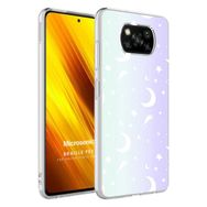 Microsonic Xiaomi Poco X3 NFC Braille Feel Desenli Moon Cep Telefonu Kılıfı