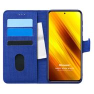 Microsonic Xiaomi Poco X3 NFC Fabric Book Wallet Lacivert Cep Telefonu Kılıfı