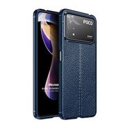 Microsonic Xiaomi Poco X4 Pro 5G Deri Dokulu Silikon Lacivert Kılıf