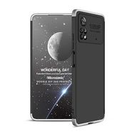 Microsonic Xiaomi Poco X4 Pro 5G Double Dip 360 Protective Siyah Gri Cep Telefonu Kılıfı