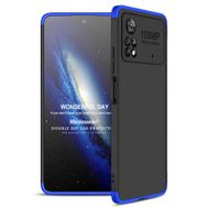 Microsonic Xiaomi Poco X4 Pro 5G Double Dip 360 Protective Siyah Mavi Cep Telefonu Kılıfı