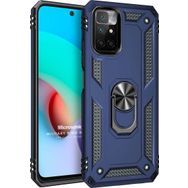 Microsonic Xiaomi Redmi 10 2022 Military Ring Holder Lacivert Kılıf