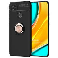 Microsonic Xiaomi Redmi 10A Kickstand Ring Holder Rose Siyah Kılıf