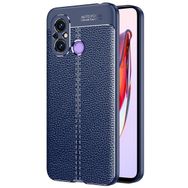 Microsonic Xiaomi Redmi 12C Deri Dokulu Silikon Lacivert Kılıf