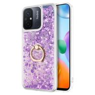Microsonic Xiaomi Redmi 12C Glitter Liquid Holder Mor Kılıf