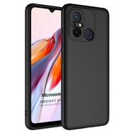 Microsonic Xiaomi Redmi 12C Groovy Soft Siyah Kılıf