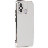 Microsonic Xiaomi Redmi 12C Olive Plated Beyaz Kılıf