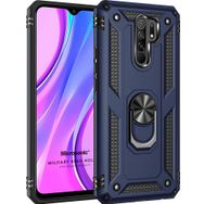Microsonic Xiaomi Redmi 9 Military Ring Holder Lacivert Kılıf