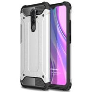 Microsonic Xiaomi Redmi 9 Rugged Armor Gümüş Kılıf