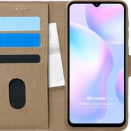 Microsonic Xiaomi Redmi 9A Fabric Book Wallet Gold Kılıf