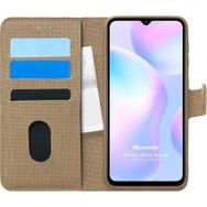Microsonic Xiaomi Redmi 9A Fabric Book Wallet Gold Kılıf