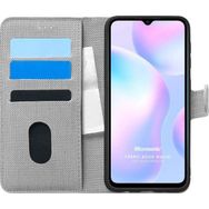 Microsonic Xiaomi Redmi 9A Fabric Book Wallet Gri Kılıf