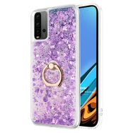 Microsonic Xiaomi Redmi 9T Glitter Liquid Holder Mor Kılıf