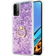 Microsonic Xiaomi Redmi 9T Glitter Liquid Holder Mor Kılıf