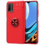 Microsonic Xiaomi Redmi 9T Kickstand Ring Holder Kırmızı Kılıf