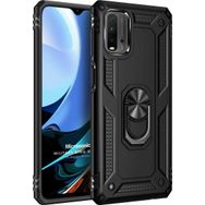 Microsonic Xiaomi Redmi 9T Military Ring Holder Siyah Kılıf