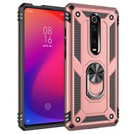 Microsonic Xiaomi Redmi K20 Uyumlu Military Ring Holder Rose Gold Kılıf