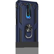 Microsonic Xiaomi Redmi K30 Military Ring Holder Lacivert Cep Telefonu Kılıfı