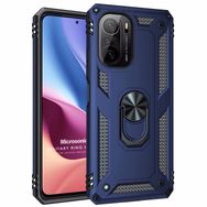Microsonic Xiaomi Redmi K40 Military Ring Holder Lacivert Kılıf