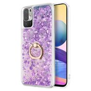 Microsonic Xiaomi Redmi Note 10 5G Glitter Liquid Holder Mor Cep Telefonu Kılıfı