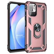Microsonic Xiaomi Redmi Note 10 5G Military Ring Holder Rose Gold Cep Telefonu Kılıfı