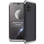 Microsonic Xiaomi Redmi Note 10 Double Dip 360 Protective Siyah Gri Cep Telefonu Kılıfı