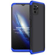 Microsonic Xiaomi Redmi Note 10 Double Dip 360 Protective Siyah Mavi Kılıf