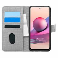 Microsonic Xiaomi Redmi Note 10 Fabric Book Wallet Gri Kılıf