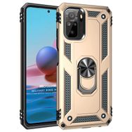 Microsonic Xiaomi Redmi Note 10 Military Ring Holder Gold Kılıf