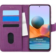 Microsonic Xiaomi Redmi Note 10 Pro Fabric Book Wallet Mor Kılıf
