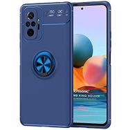 Microsonic Xiaomi Redmi Note 10 Pro Kickstand Ring Holder Lacivert Cep Telefonu Kılıfı