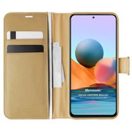 Microsonic Xiaomi Redmi Note 10 Pro Max Delux Leather Wallet Gold Cep Telefonu Kılıfı