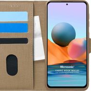 Microsonic Xiaomi Redmi Note 10 Pro Max Fabric Book Wallet Gold Cep Telefonu Kılıfı