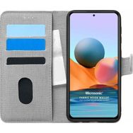 Microsonic Xiaomi Redmi Note 10 Pro Max Fabric Book Wallet Gri Cep Telefonu Kılıfı
