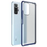 Microsonic Xiaomi Redmi Note 10 Pro Max Frosted Frame Lacivert Cep Telefonu Kılıfı