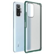 Microsonic Xiaomi Redmi Note 10 Pro Max Frosted Frame Yeşil Cep Telefonu Kılıfı
