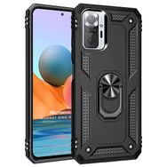 Microsonic Xiaomi Redmi Note 10 Pro Max Military Ring Holder Siyah Kılıf