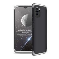 Microsonic Xiaomi Redmi Note 10S Double Dip 360 Protective Siyah Gri Cep Telefonu Kılıfı