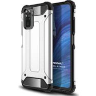 Microsonic Xiaomi Redmi Note 10S Rugged Armor Gümüş Cep Telefonu Kılıfı