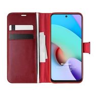 Microsonic Xiaomi Redmi Note 11 4G Delux Leather Wallet Kırmızı Cep Telefonu Kılıfı