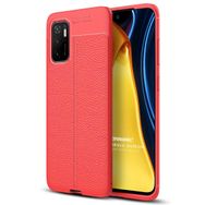 Microsonic Xiaomi Redmi Note 11 SE Deri Dokulu Silikon Kırmızı Cep Telefonu Kılıfı